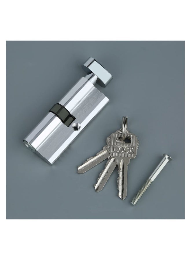 Anti-Pick Door Lock Aluminum Door Lock Cylinder Anti-Snap Anti-Bump Anti-Drill Door Locks Home Security Device 3 Keys Indoor Bedroom Hardware Tools (Color : Silver) - Image 2
